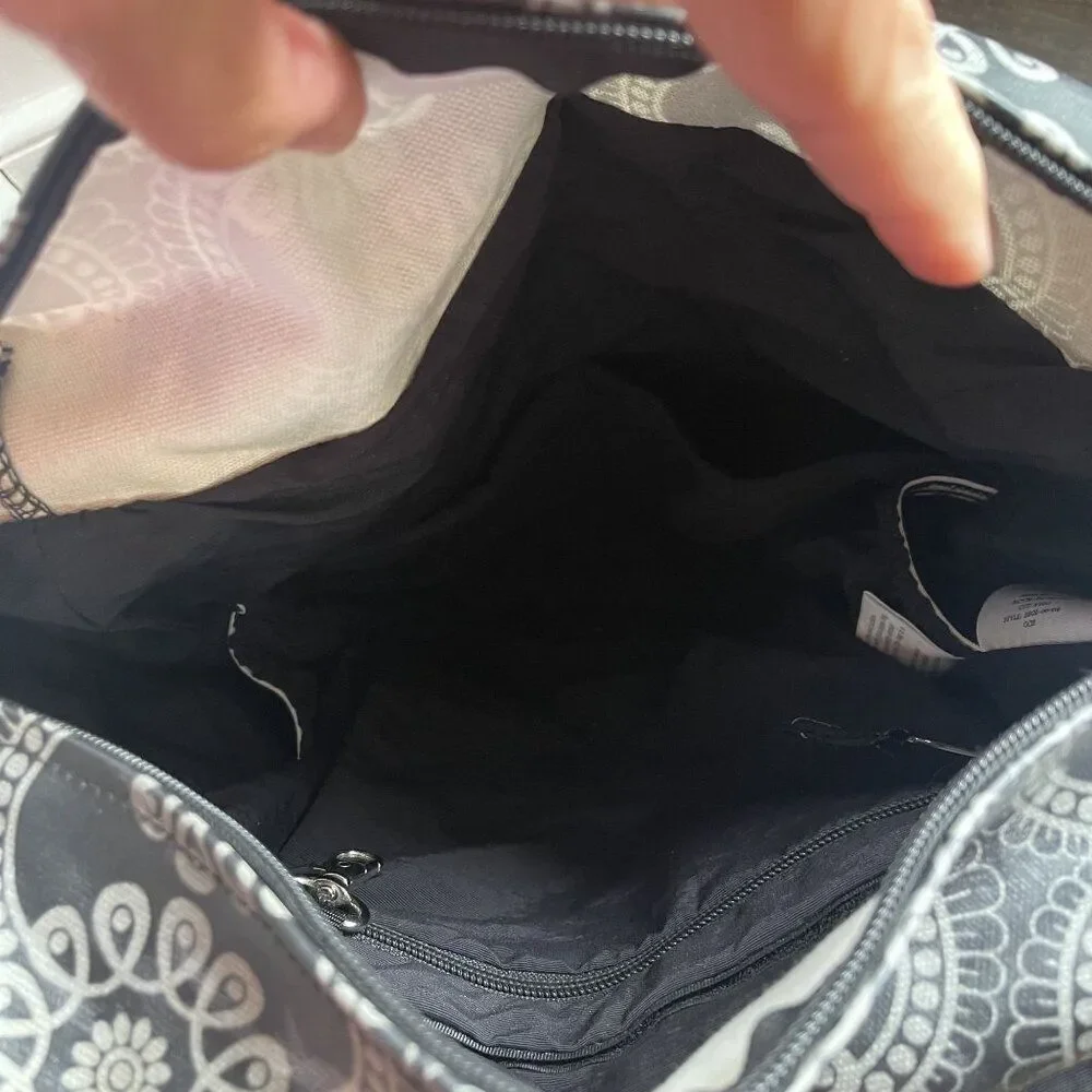 Petunia Pickle Bottom Diaper Bag Backpack Gray & Black, fold out changing